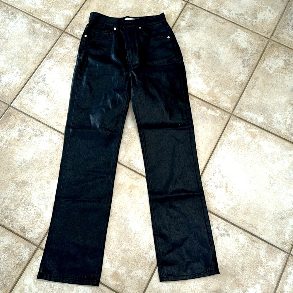 COATED Black Shiny jeans by Topshop